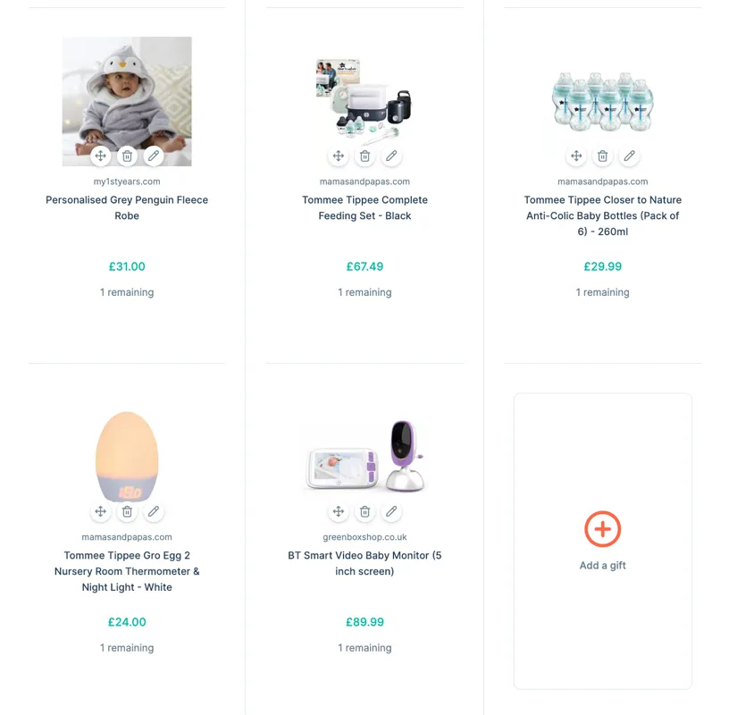 Adding gifts
