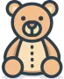 Illustration of a brown cuddly toy bear sat down